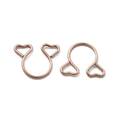 Розовое Золото 304 зажим в форме сердца из нержавеющей стали на кольцах для носа, носовая манжета непирсинг украшения для женщин, ионное покрытие (ip), розовое золото , 15x18x1.5 мм