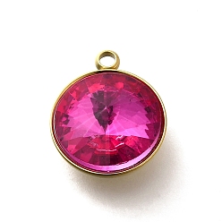 Роза 304 подвески из нержавеющей стали, со стразами, реальный 18 k позолоченный, ионное покрытие (ip), плоско-круглые, роза, 16.5x13.5x7.5 мм, отверстие : 1.6 мм