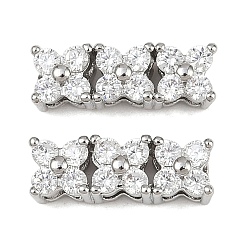 Платина Кулоны из экологически чистой латуни с микропаве и кубическим цирконием, многожильных ссылки, без кадмия, без никеля и без свинца, платина, 14x4.5x3.5 мм, отверстие : 3x1 мм