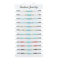 12 cards/tickets Bohemian Style Colorful Beaded Friendship Bracelet Imported from Japan