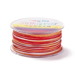 Colorful Segment Dyed Polyester Thread, Braided Cord, Colorful, 0.8mm, about 54.68 yards(50m)/roll
