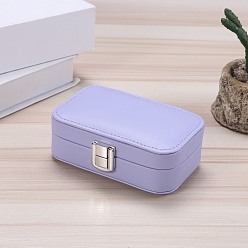 Lilac Imitation Leather Jewelry Storage Boxes, for Earring, Bracelet, Ractangle, Lilac, 7.5x12x4cm