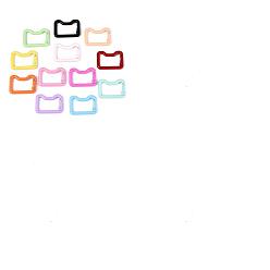 (52) Непрозрачная лаванда 10шт. пружинных колец для ворот, окрашенных аэрозольной краской, форма кошки, разноцветные, 22x30x4.2 мм