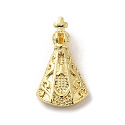 Настоящее золото 18K Стойки обшивки латунные подвески, без кадмия и без свинца, долговечный, прелести Nossa Señora Aparecida, реальный 18 k позолоченный, 20x11.5x7 мм, отверстие : 4x3 мм