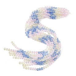 Королевский синий Стеклянные бусины с гальваническим покрытием , круглые, граненый(32 граненый), градиент цвета, королевский синий, 6 мм, отверстие : 1.2 мм, около 61 шт / нитка, 12.60'' (32 см)