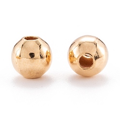 Real 18K Gold Plated Brass Spacer Beads, Long-Lasting Plated, Round, Real 18K Gold Plated, 6mm, Hole: 2mm