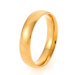 Golden 201 Stainless Steel Plain Band Rings, Golden, Size 5, Inner Diameter: 16mm, 4mm