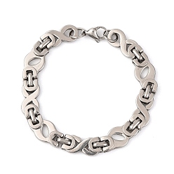 Нержавеющая Сталь Цвет 201 полые овальные византийские браслеты-цепочки из нержавеющей стали, 304 из нержавеющей стали пряжки, кольчуга плетет украшения для женщин мужчин, цвет нержавеющей стали, 8-1/2 дюйм (21.5 см)