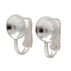 Посеребрённый Латунные серьги с клипсами, без кадмия и без свинца, 925 серебро покрытием, лоток : 9 мм, 16.5x10x10.5 мм