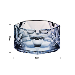 Стально-синий Стеклянная пепельница, украшение стола в домашнем офисе, геометрия, стальной синий, 120x55 мм