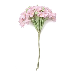 Pink Cloth & Paper & Iron Artificial Mini Flower Bouquet for DIY Crafts, Floral Arrangements, Pink, 55~67x35~40mm