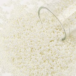 (122) Opaque Luster Navajo White Тохо 11/0 круглые бусины, японский бисер, (122) непрозрачный глянец белый навахо, 11/0, 2.2 мм, отверстие : 0.8 мм, Около 1110 шт / 10 г