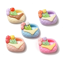 Mixed Color Opaque Resin Decoden Cabochons, Flower Basket, Mixed Color, 15x19x8mm