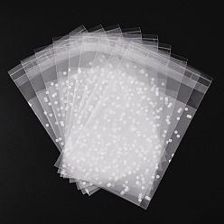 Clear Polypropylene(PP) Cellophane Bags, Resealable Bags, for Bakery, Candle, Soap, Cookie Bags, Polka Dot Pattern, Clear, 13x8cm, Inner Measure: 10x8cm, Unilateral Thickness: 0.05mm, 100pcs/bag