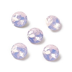 Rose Water Opal Opal Style Eletroplate K9 Glass Rhinestone Cabochons, Pointed Back & Back Plated, Faceted, Diamond, Rose Water Opal, 8x4.5mm