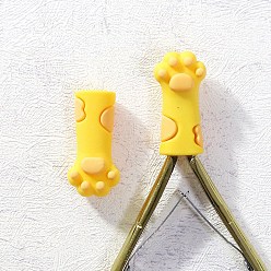 Gold Bear Paw Print Silicone Nail Art Cuticle Nipper Protective Cover, for Scissors and Tweezers, Gold, 3.3x1.7cm