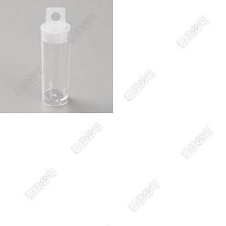 Прозрачный 60шт. трубочек с бусинами из смолы и подвесной крышкой, колонка, прозрачные, 2x6.7 см, Внутренний диаметр: 1.7 cm