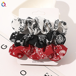 New three-piece set - New Little Walnut (white, black and red) Super Fairy Cloth Large Intestine Circle Hair Rope Hair Accessories for Women.