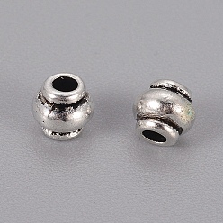 Antique Silver Tibetan Style Alloy Spacer Beads, Lead Free & Cadmium Free, Lantern, Antique Silver, 4.5mm, Hole: 2mm, about 5290pcs/1000g