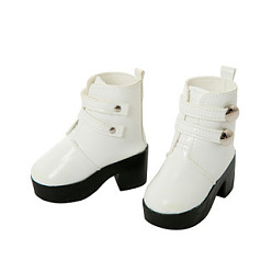White Imitation Leather Doll Shoes, Heightening Boot for 18 inch American Girl Dolls Accessories, White, 70x30x75mm