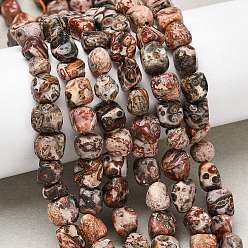 Léopard Perles de jaspe en peau de léopard naturel, nuggets, pierre tombée, 7~13x4.5~10x4~10mm, Trou: 1mm, Environ 22~23 pcs/chapelet, 7.87'' (20 cm)
