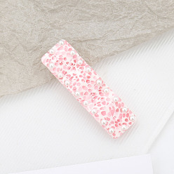 Pink Rectangle Cellulose Acetate Alligator Hair Clips, Pearl Style Hair Accessories for Women and Girls, Pink, 72x17mm