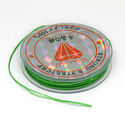Green Flat Elastic Crystal String, String Cord Crystal Threads, Green, 0.8mm, about 10.93 yards(10m)/roll