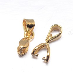 Golden Sterling Silver Pendant Bails, Ice Pick & Pinch Bails, Golden, 11.5x5x3mm, Hole: 3x2mm, Pin: 0.7mm, about 83pcs/20g