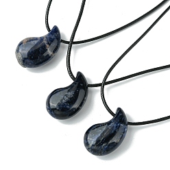 Содалитовое Натуральные ожерелья содалит подвесные, воском шнура, Магатама, 14.17~27.95 дюйм (36~71 см)