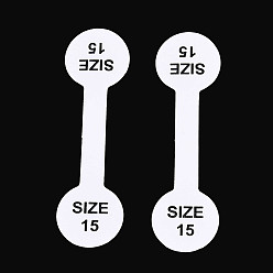 Белый Стикер размера складного бумажного кольца, Размер 15, бирка с размером клейкого кольца, круглые, белые, 5.1x1.4x0.01 см.