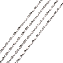 Stainless Steel Color 304 Stainless Steel Ball Chains, 1:1 Oval and Round, Stainless Steel Color, 1.5mm