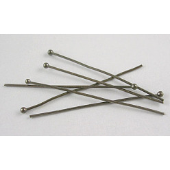 Gunmetal Brass Ball Head pins, Gunmetal, 70x0.6mm, 22 Gauge, Head: 1. 5mm