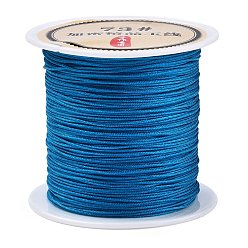 Dodger Blue Nylon Chinese Knot Cord, Braided Cord for Jewelry Making Macrame Craft, Dodger Blue, 0.6mm, 40m/Roll