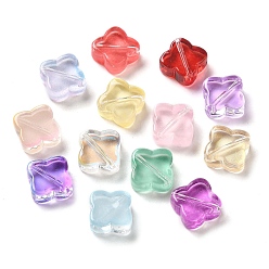 Mixed Color Transparent Glass Beads, Rhombus, Mixed Color, 11.5x11.5x4.5mm, Hole: 1.2mm