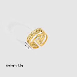 Золотой Элегантное европейское и американское 304 кольцо-манжета из нержавеющей стали для женщин, золотые