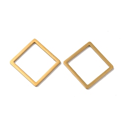 Real 18K Gold Plated Ion Plating(IP) 304 Stainless Steel linking Rings, Rhombus, Real 18K Gold Plated, 29.5x29.5x1.5mm, Inner Diameter: 25x25mm