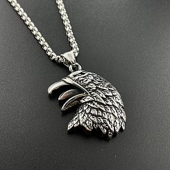 Нержавеющая Сталь Цвет Крутой орел 304 кулон из нержавеющей стали, панк ретро аксессуары ювелирные изделия для мужчин, цвет нержавеющей стали