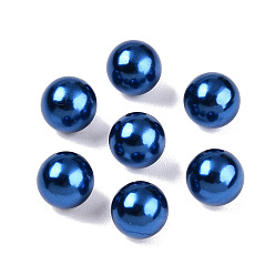 Морской Синий Пластиковые бусины abs, имитации жемчуга, без отверстия , круглые, Marine Blue, 8 мм