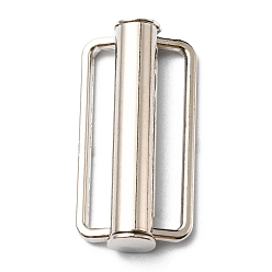 Platinum Alloy Belt Strap Buckles, for Down Jacket Windbreaker Garment Accessories, Rectangle, Stainless Steel Color, 36x18x6.5mm, Hole: 29x3.4mm