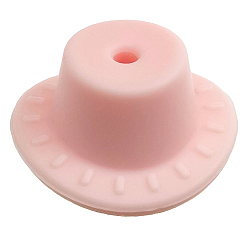 Misty Rose Silicone Focal Beads, Top Hat, Misty Rose, 13x26mm