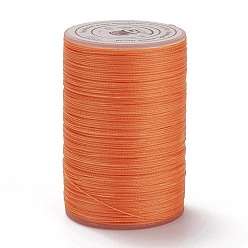 Dark Orange Round Waxed Polyester Thread String, Micro Macrame Cord, for Leather Sewing Stitching, Dark Orange, 0.3~0.4mm, about 174.98 Yards(160m)/Roll