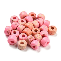 Pink Synthetic Imperial Jasper Dyed Beads, Column, Pink, 8~8.5x5.5~6mm, Hole: 3~3.3mm