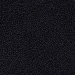 Black 6/0 Grade A Round Glass Seed Beads, Baking Paint, Black, 4x3mm, Hole: 1mm, about 4500pcs/pound