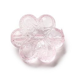 Pink Transparent Acrylic Beads, Dyed, Flower, Pink, 26x23x11.5mm, Hole: 1.8mm, about 142pcs/500g
