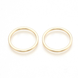 Real 18K Gold Plated Brass Linking Rings, Nickel Free, Real 18K Gold Plated, 20x1.5mm, 17mm inner diameter