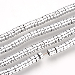 с Платиновым Покрытием Гальваническое покрытие из немагнитного синтетического гематита, Heishi бусы, Плоский круглый / диск, с покрытием платиным, 4x2 мм, отверстие : 1 мм, около 200 шт / нитка, 15.7 дюйм