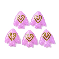 Фиолетовый Стеклянные эмалевые бусины ручной работы, бусины ручной работы, рыба с руной, окрашенная и подогревом, фиолетовые, 21.5x20.5x9 мм, отверстие : 1.4 мм