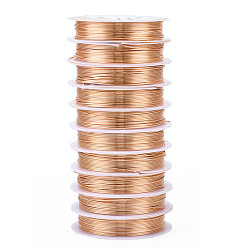 Light Gold Round Copper Jewelry Wire, Long-Lasting Plated, Light Gold, 20 Gauge, 0.8mm, about 9.84 Feet(3m)/roll