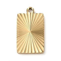 Golden Ion Plating(IP) 304 Stainless Steel Pendants, Rectangle Charm, Golden, 21x11.5x1.9mm, Hole: 1.8mm