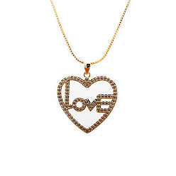 0021-Box Chain Heart LOVE (New Type of Chain) Creative Heart Love Sweater Chain Necklace - Customizable Fashion Jewelry